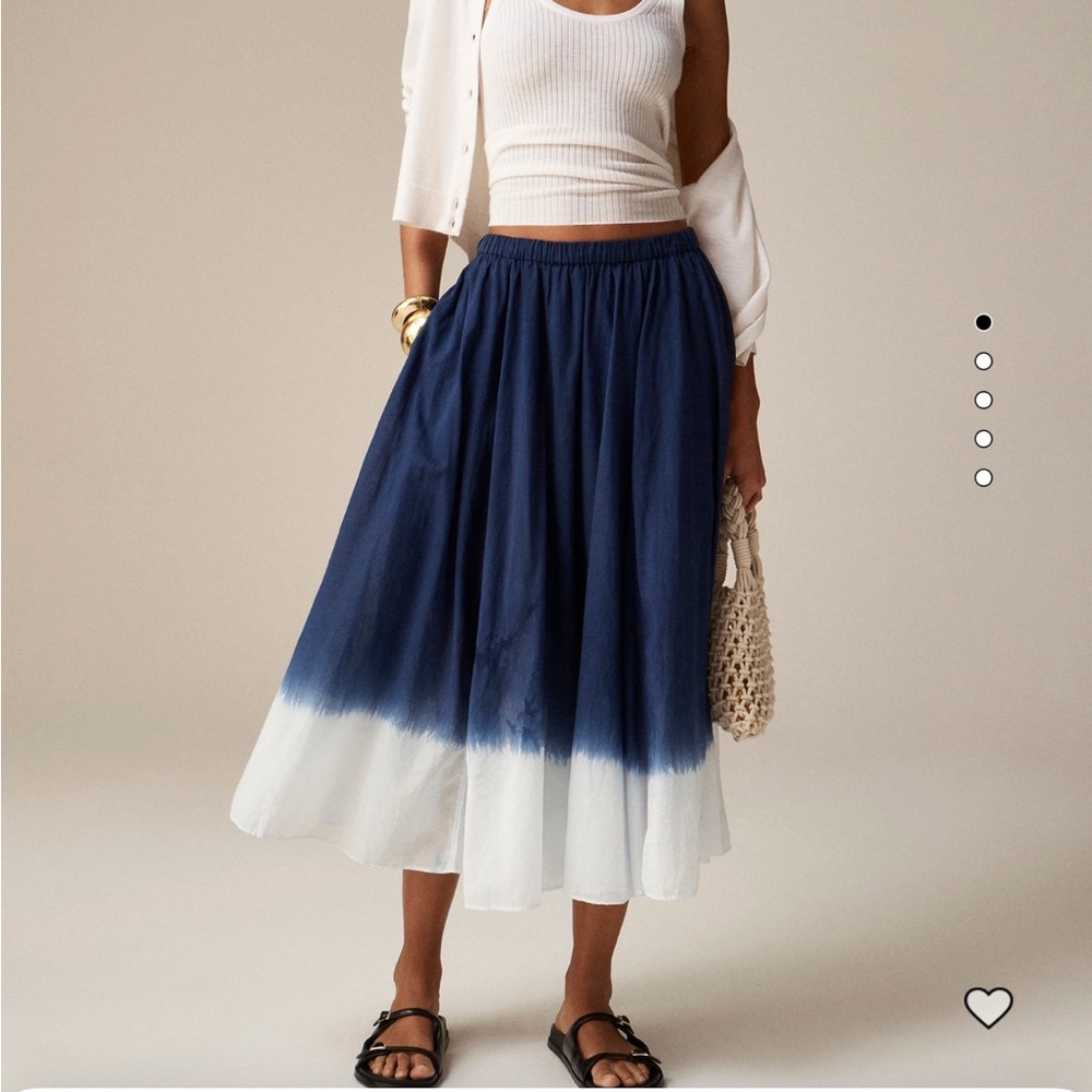 J.Crew Pull-on midi skirt in dip-dyed cotton voile
